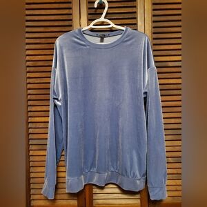 Forever 21 Velvet Sweatshirt Blue Purple Periwinkle Large